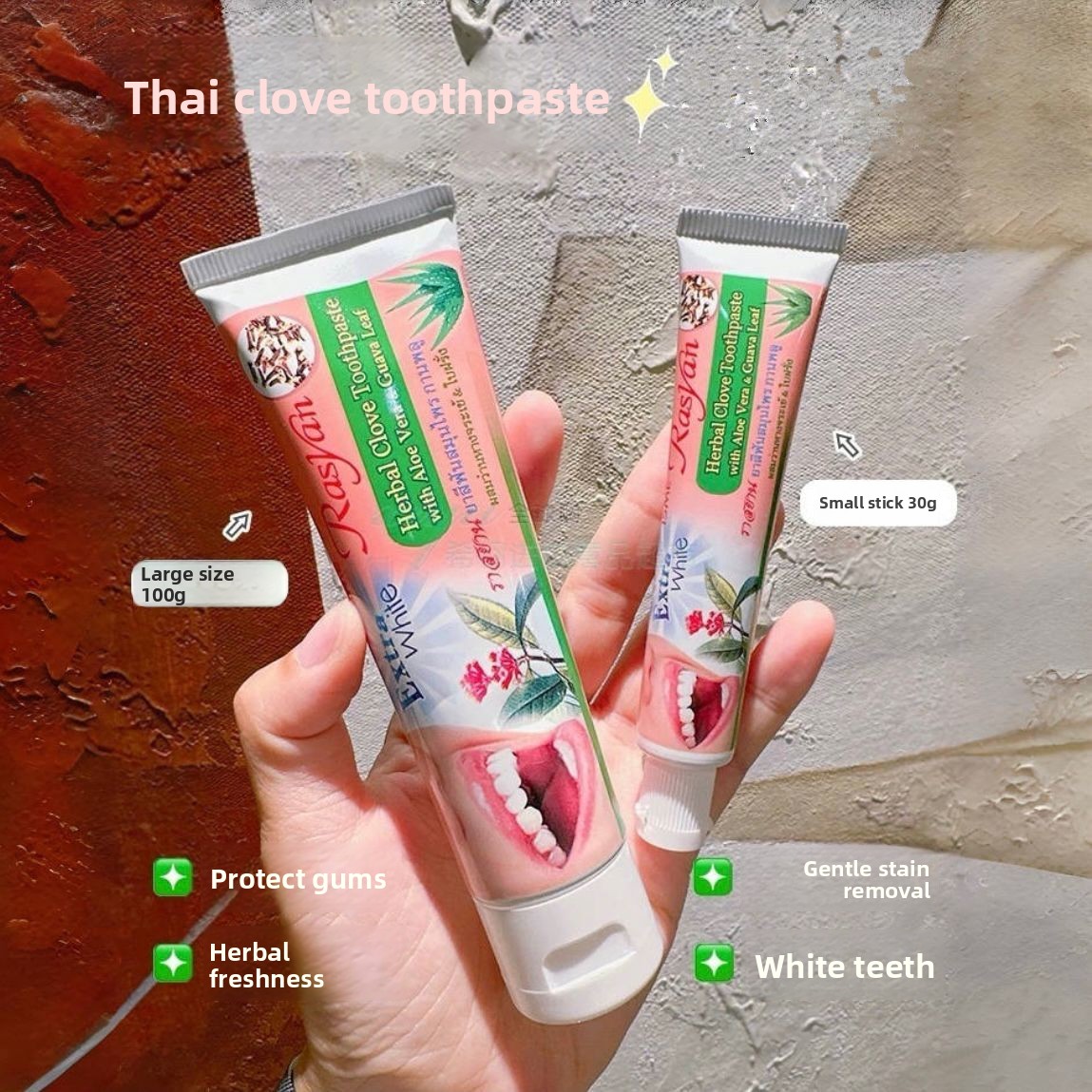 Teeth Whitening Thailand - ThailRASYAN Whitening Toothpaste Anti-Smoking Remove Tea