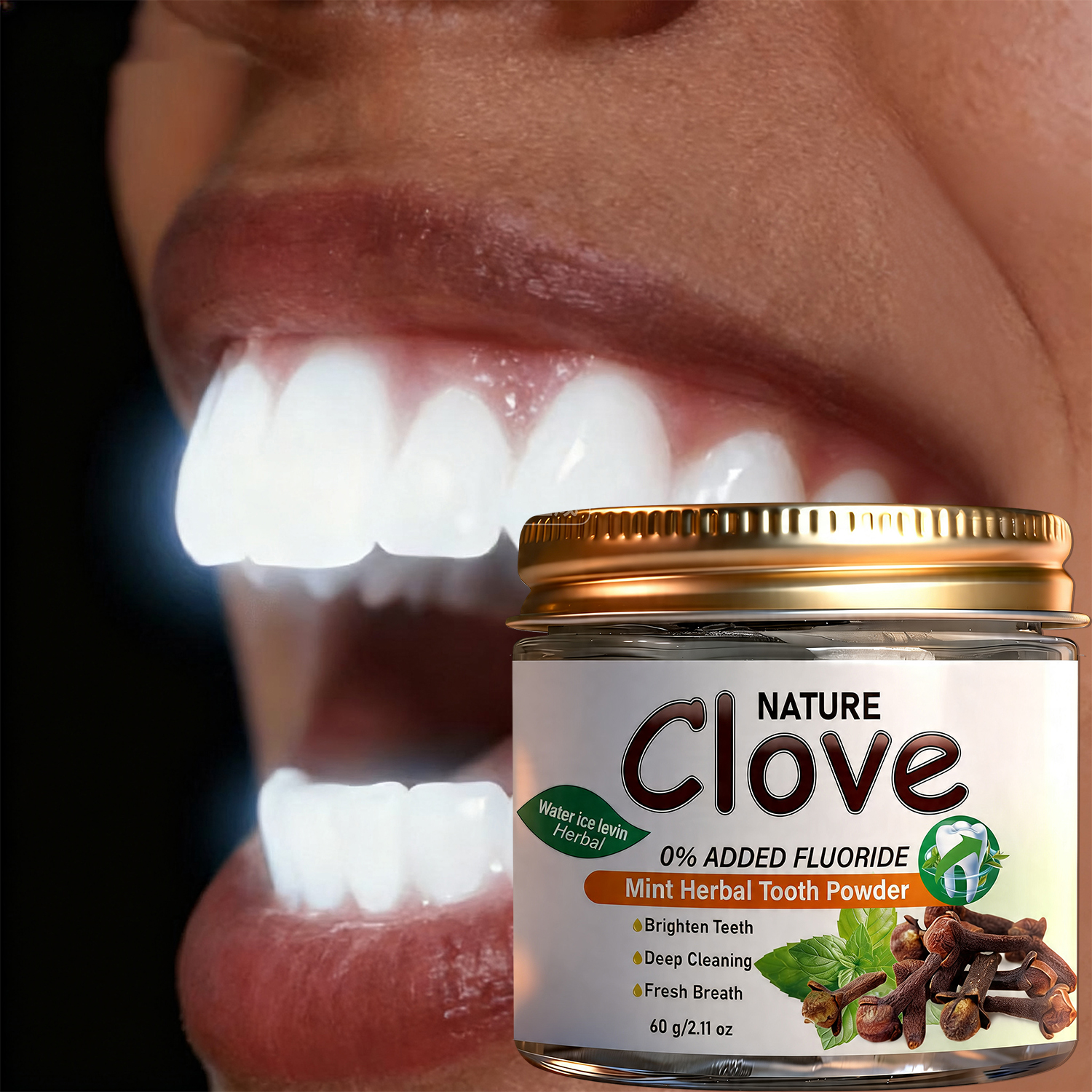 Teeth Whitening Thailand - Fluoride Free Clove Mint Tooth Powder