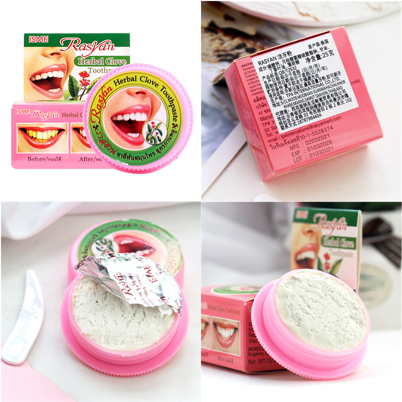 RASYAN Herbal Clove Tooth Powd - Teeth Whitening In Thailand 리뷰 및 가격