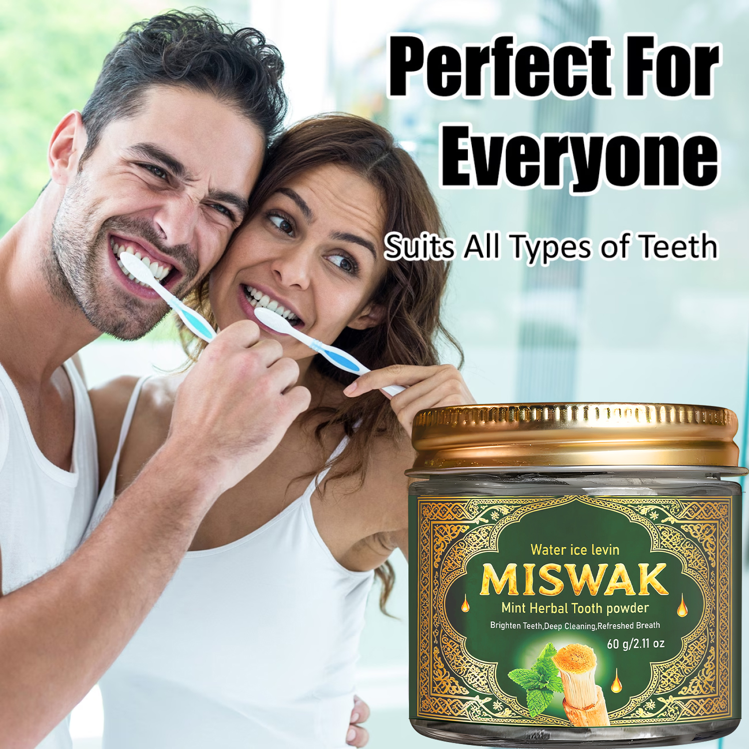 Miswak Mint Herbal Tooth Powde - Teeth Whitening Thailand 리뷰 및 가격